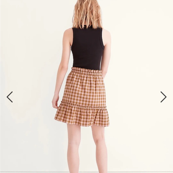 Pull-On Ruffle Tiered Mini Skirt in Gingham Seerseeker - Picture 3 of 4